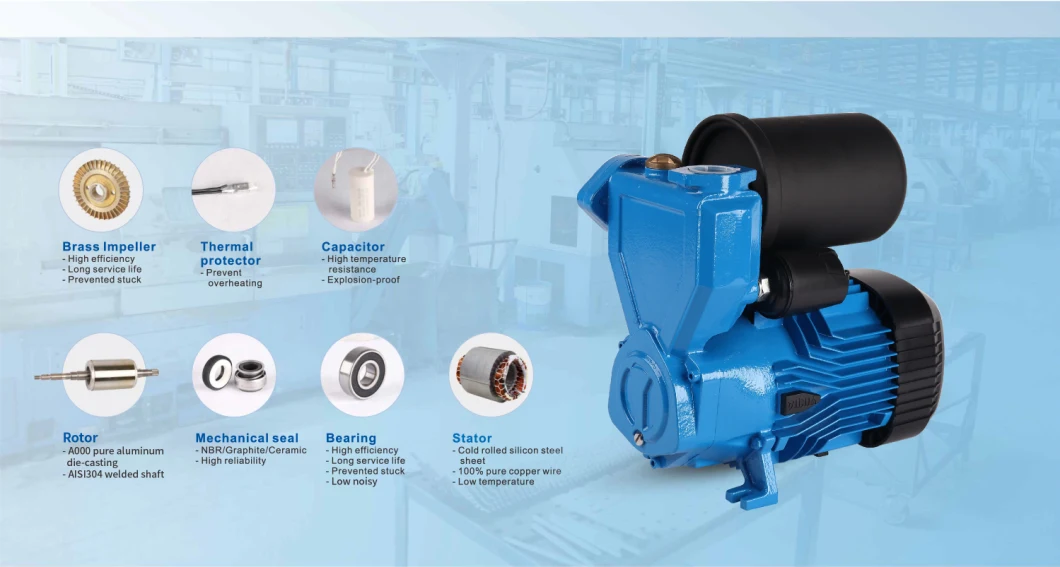 Yinjia New Design 0.37HP Automatic Self-Priming Pressure Peripheral Water Pump for Booster